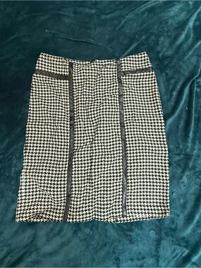 Cato Black and White Houndstooth Pencil Skirt (10)